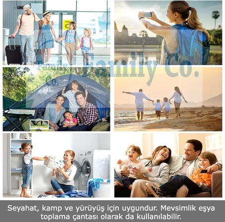 Family Co. 6'lı Manuel Vakumlu Seyahat Poşeti Hurcu – 40x60 cm - 3 Adet, 30x40 cm - 3 Adet | Sıvı Geçirmez, Küf Toz Haşere Koku Yapmaz | Valiz Düzenleyici Organizer – Pompa Süpürge Gerektirmez