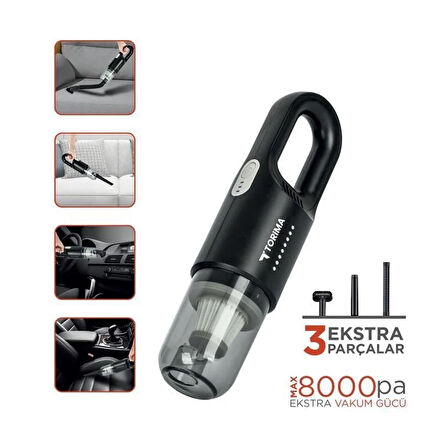 TORİMA A-031 Araç El Süpürgesi Şarjlı