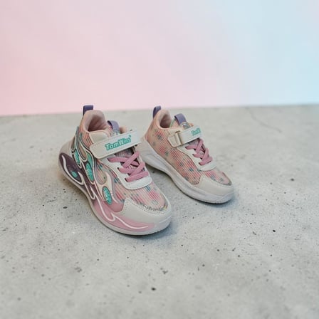 TomWins 015 Beyaz-Pembe Cırtlı Kız Çocuk Spor Ayakkabı