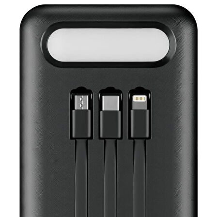 Powerway TX80 80.000Mah Kablolu Dijital Göstergeli Gerçek Fener Işıklı Kamp Siyah Powerbank