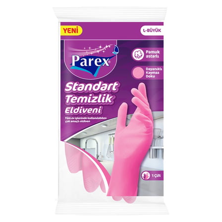 5 Adet Parex Standart Temizlik Eldiveni L Beden