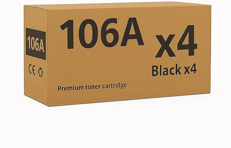 MUADİL W1106A 106A Laser Toner Siyah ÇİPLİ 4'lü PAKET Set HP Uyumlu 107/ MFP135/ MFP137/ MFP138