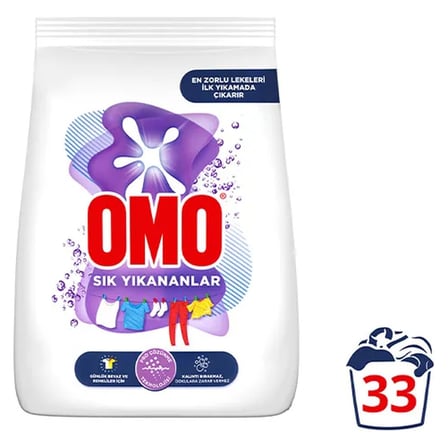 3 Adet Omo Toz Çamaşır Deterjanı Sık Yıkananlar 33 Yıkama
