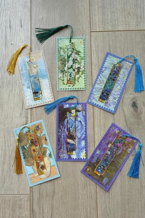 Kolbi Craft,Nilüferler Van Gogh Püsküllü Altın Renk Metal Kitap Ayracı Hediyelik Sanatsal