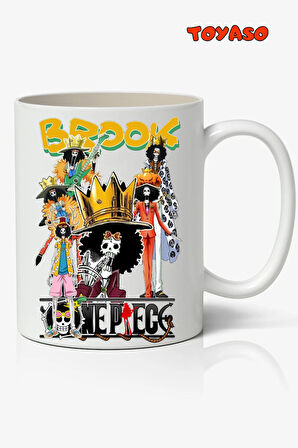 One Piece Brook Anime Temalı Beyaz Kupa Bardak Sevgiliye Arkadaşa Hediye