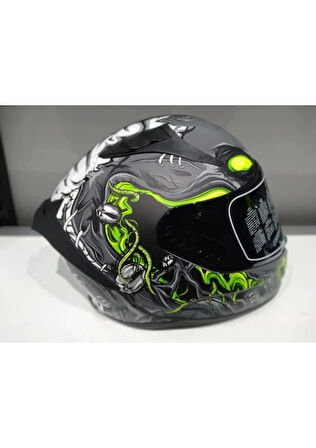 MTS Kask Mts Pro 801 Zombi Güneş Gözlüklü Grey/whıte/yellow