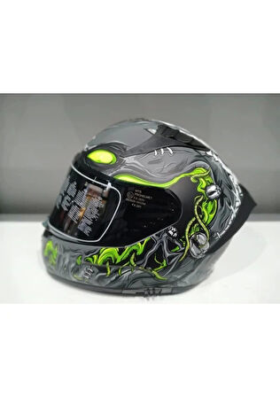 MTS Kask Mts Pro 801 Zombi Güneş Gözlüklü Grey/whıte/yellow