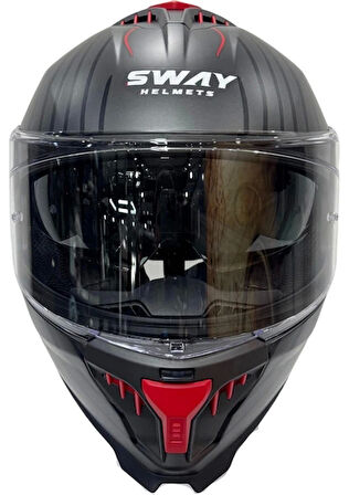 Sway Kask Sway Sw 865 Space Black Red Güneş Gözlüklü