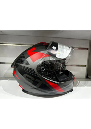 Sway Kask SW-865 St Titanyum/red/black Güneş Gözlüklü