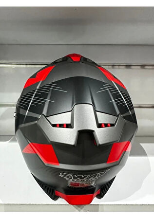 Sway Kask SW-865 St Titanyum/red/black Güneş Gözlüklü