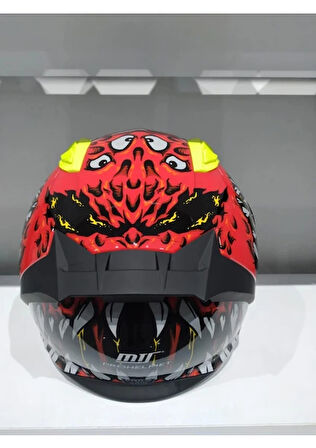 MTS Kask Mts Pro 801 Demon Güneş Gözlüklü Kırmız/sarı