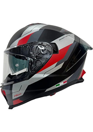 Sway Kask Sway Sw 865 Tıtan Black White Red Güneş Gözlüklü