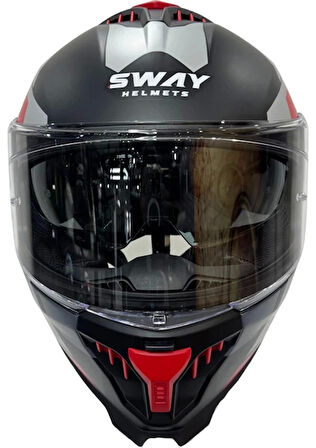 Sway Kask Sway Sw 865 Tıtan Black White Red Güneş Gözlüklü