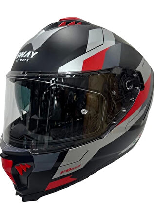 Sway Kask Sway Sw 865 Tıtan Black White Red Güneş Gözlüklü
