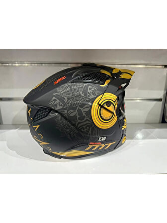 Mt Helmets Kask Streetfıghter Sv Aztec B3 Mat Siyah/sarı