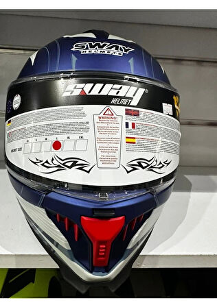 Sway Kask SW-865 St Blue/red Güneş Gözlüklü