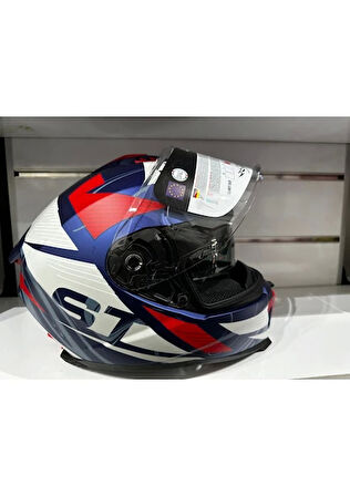 Sway Kask SW-865 St Blue/red Güneş Gözlüklü