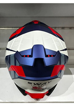 Sway Kask SW-865 St Blue/red Güneş Gözlüklü
