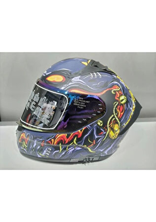 MTS Kask Mts Pro 801 Zombi Güneş Gözlüklü Orange/blue