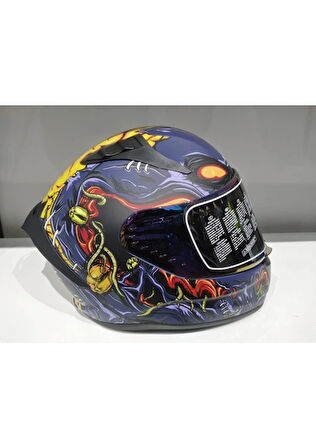 MTS Kask Mts Pro 801 Zombi Güneş Gözlüklü Orange/blue
