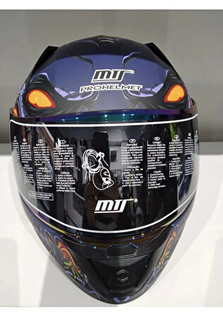 MTS Kask Mts Pro 801 Zombi Güneş Gözlüklü Orange/blue