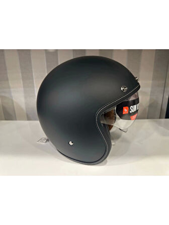 Mt Helmets Kask mt Lemans 2 Sv Mat Siyah Şeffaf Vizörlü