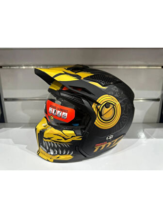 Mt Helmets Kask Streetfıghter Sv Aztec B3 Mat Siyah/sarı