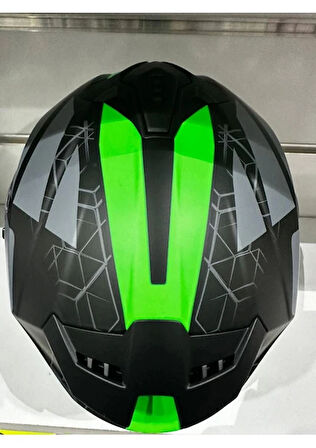 Sway Kask SW-865 Mat Grey/green Güneş Gözlüklü
