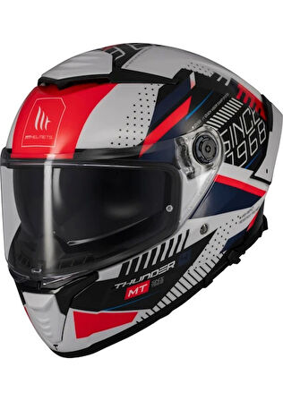 Mt Helmets Kask mt Thunder 4 Sv Luminence A7 Beyaz/mavi/kırmızı