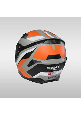 Sway 820 Aıx Orange Full Face Kask Kapalı Motosiklet Kask
