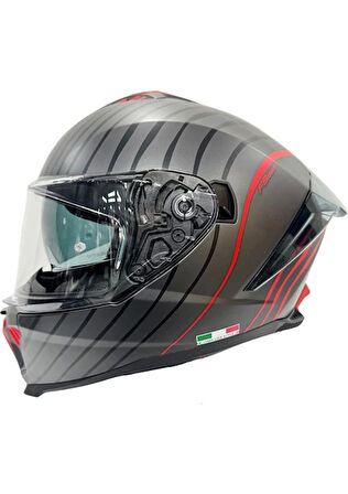 Sway Kask Sway Sw 865 Space Black Red Güneş Gözlüklü