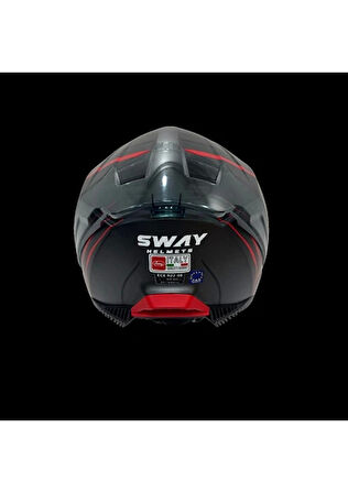 Sway Kask Sway Sw 865 Space Black Red Güneş Gözlüklü