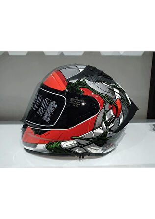 MTS Kask Mts Pro 801 War Güneş Gözlüklü Mat Gri/kırmızı