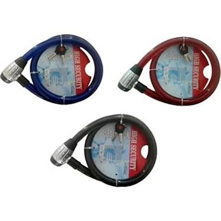Motosiklet Kilit Motosiklet Çelik Halat Kilit 25X1500 Kilit SİYAH
