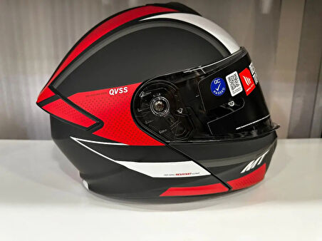 KASK MT GENESİS SV CAVE A5 ÇENE AÇILIR MAT SİYAH/KIRMIZI