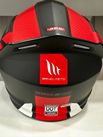KASK MT GENESİS SV CAVE A5 ÇENE AÇILIR MAT SİYAH/KIRMIZI