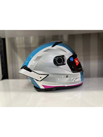 Mt Helmets Kask Mt Thunder 4 Sv Tears C8 Parlak Inci Beyaz/Pembe