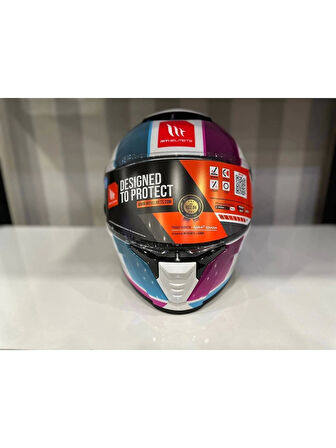 Mt Helmets Kask Mt Thunder 4 Sv Tears C8 Parlak Inci Beyaz/Pembe