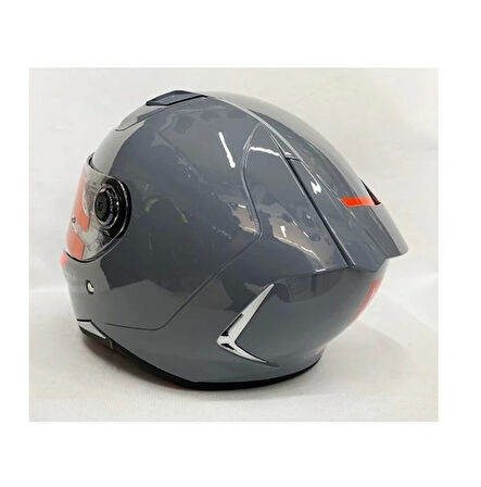 MT Kask mt Revenge 2 Parlak Gri A12 Şeffaf Vizörlü V14B