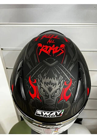 Sway Kask 816 Xamurai Mat Siyah/gri Full Face