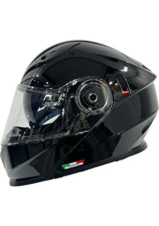 Sway Kask Sway 926 Parlak Siyah Çene Açılır