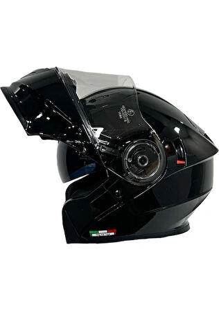 Sway Kask Sway 926 Parlak Siyah Çene Açılır