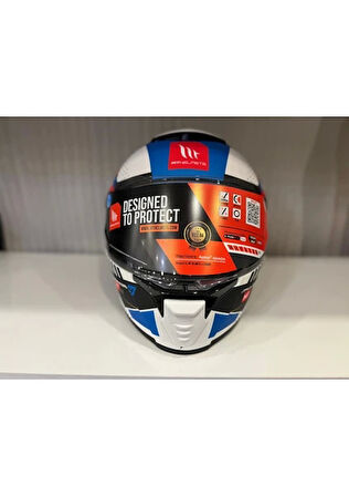 Mt Helmets Kask mt Thunder 4 Sv Luminence A7 Mat Beyaz/mavi