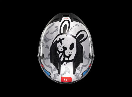 KASK MT STINGER YOZU A7 PARLAK MAVİ/BEYAZ