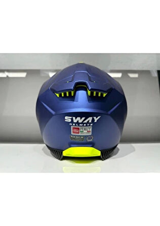 Sway Kask Sway SW-865 Mat Mavi Güneş Gözlüklü