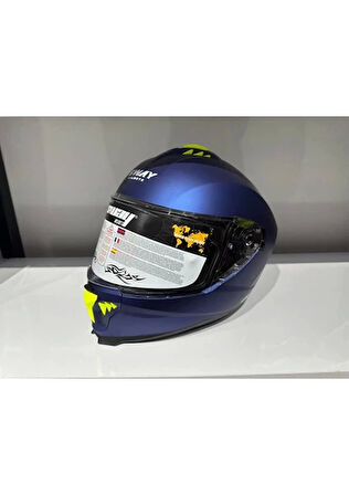 Sway Kask Sway SW-865 Mat Mavi Güneş Gözlüklü
