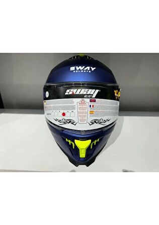 Sway Kask Sway SW-865 Mat Mavi Güneş Gözlüklü