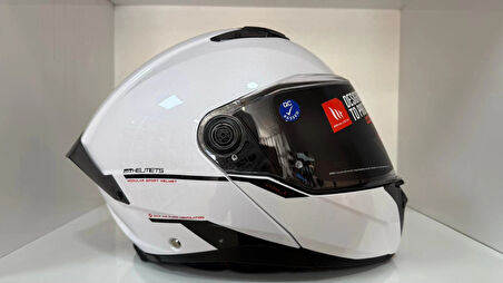 KASK MT ATOM 2 A11 ÇENE AÇILIR PARLAK BEYAZ