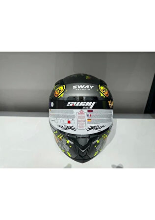 Sway Kask Sway Sw 820 Badboy Full Face Gümüş Vizör