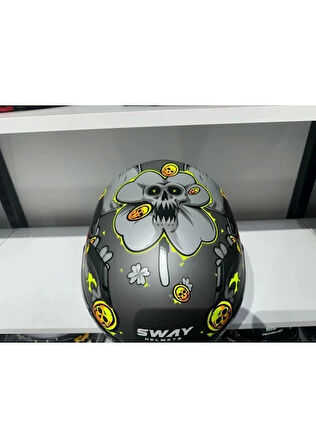 Sway Kask Sway Sw 820 Badboy Full Face Gümüş Vizör